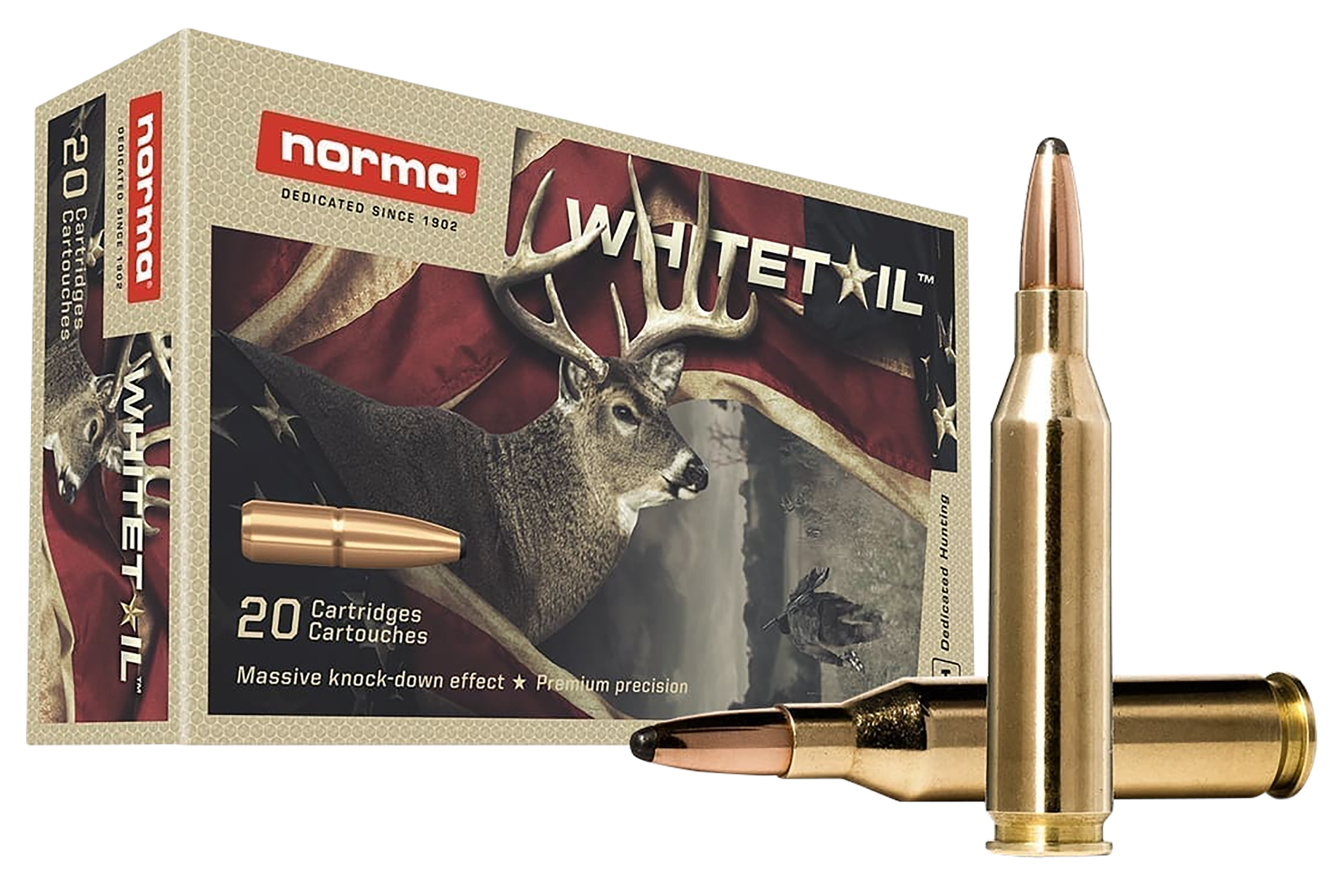 Norma Ammunition 20160462 Dedicated Hunting Whitetail 243Win 100gr Pointed Soft Point 20 Per Box/10 Case