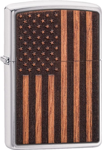 ZIPPO WINDPROOF LIGHTER WOODCHUCK AMERICAN FLAG