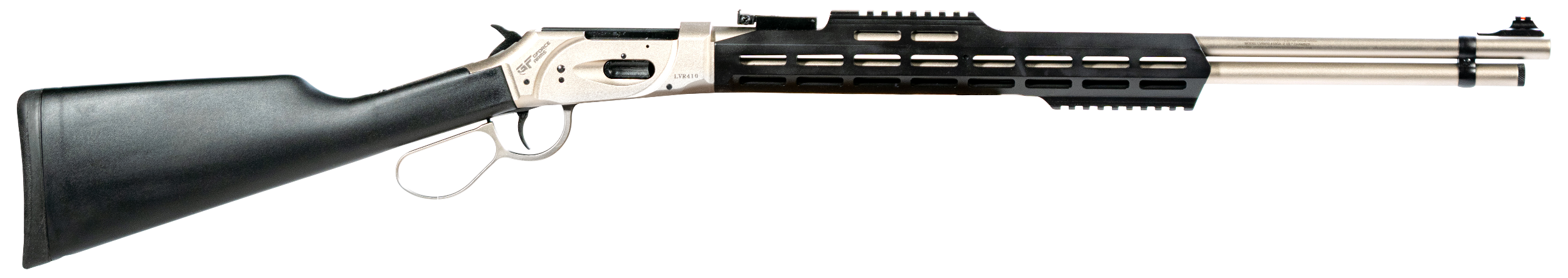 Gforce Arms GFLVR20SSTAC Saddlehorn  Full Size 410 Gauge Lever 2.50" 7+1 20" Stainless Steel Barrel, Stainless Aluminum Receiver, Fixed Black Synthetic Stock, Right Hand