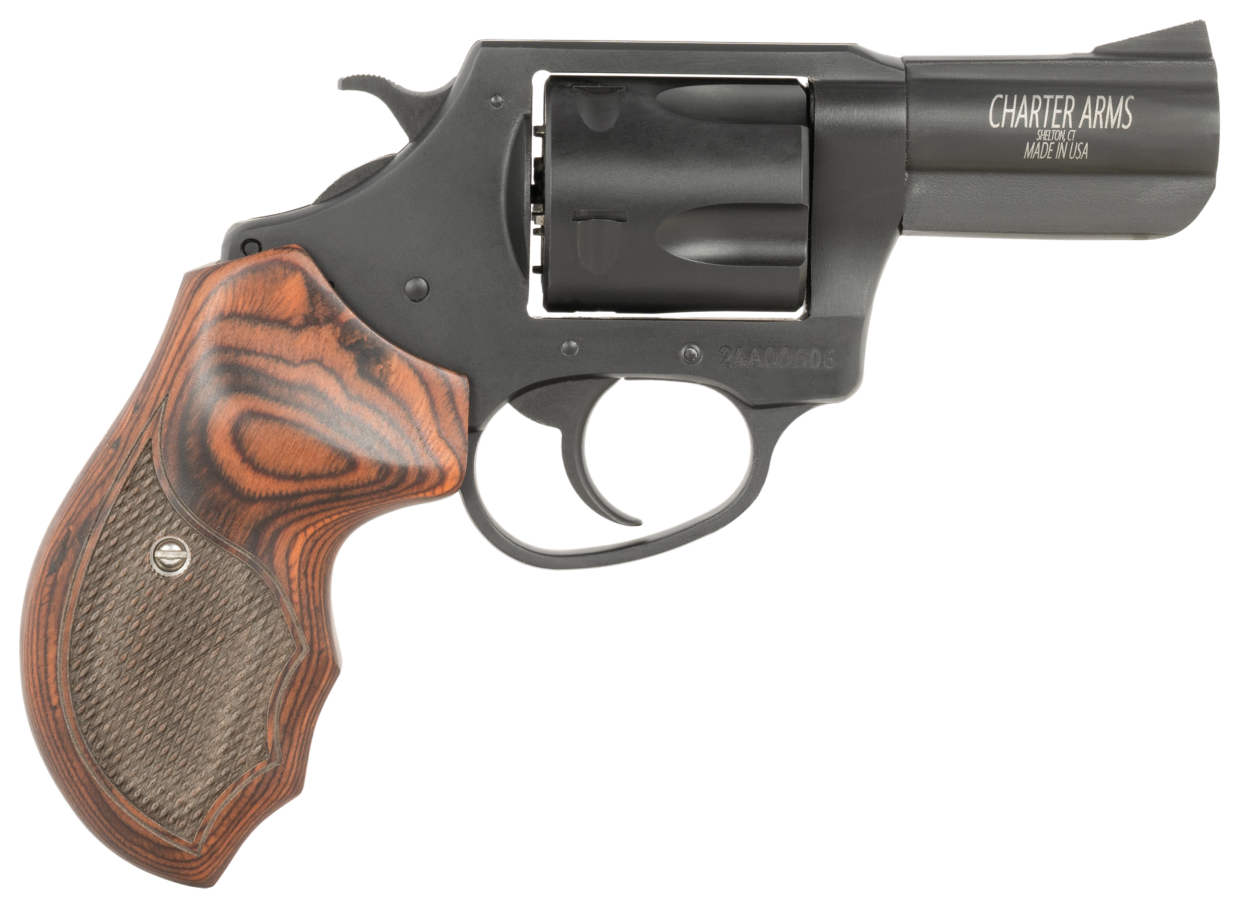 Charter Arms 14423 Bulldog 44 Special 5rd 2.50" Black Passivate Steel Barrel & Cylinder, Black Passivate Steel Frame, Rosewood Grip, Exposed Hammer