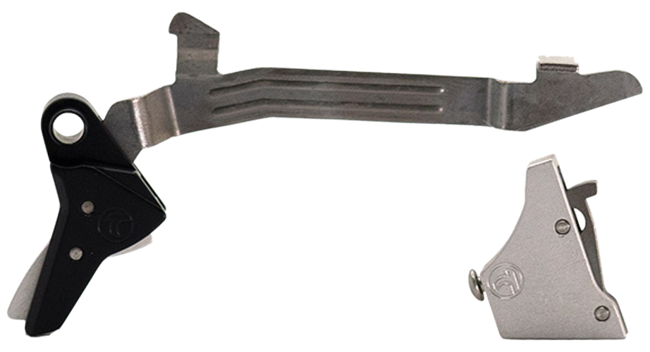 Timney Triggers ALPHAGLOCK34SILVR Alpha Competition 9mm Luger/40 S&W, Silver Straight Trigger, Compatible w/Glock Gen3-4