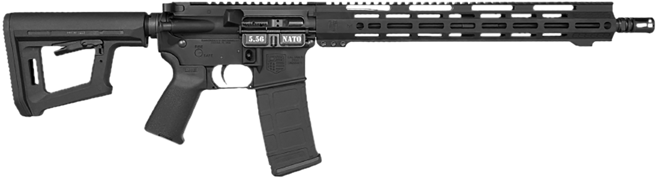 Diamondback DB1718K001 DB15 5.56 NATO 30+1 16" Black Nitride Threaded Barrel, Black Hardcoat Anodize Picatinny Rail Aluminum Receiver, Adjustable Black Synthetic Stock, Magpul MOE Grip