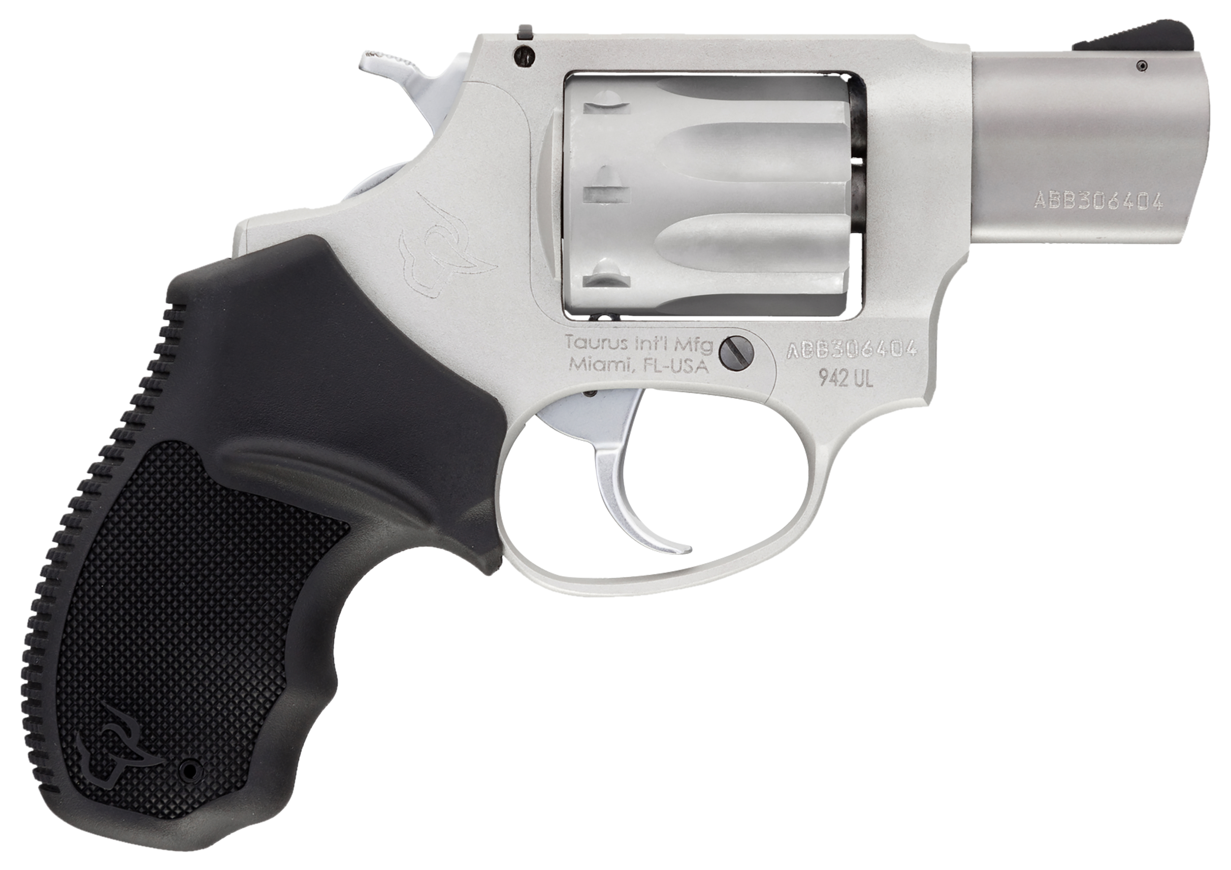 Taurus 2942039UL 942 Ultra-Lite 22 LR 8rd 3" Matte Stainless Finish Barrel, Matte Stainless Finish Cylinder, Stainless Anodized Finish Aluminum Frame & Finger Grooved Black Polymer Grip