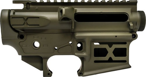 FAXON AR-15 X-TRA LITE RECEIVER SET OD GREEN STRIPPED