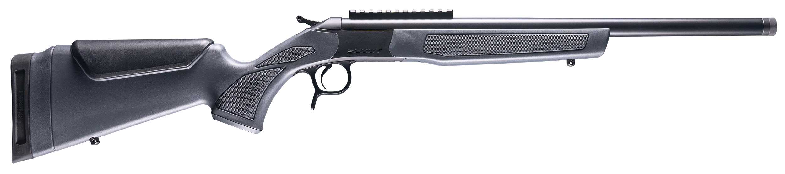 CVA CR4441 Scout 400 Legend 1rd 20" Blued Threaded Barrel, Blued Picatinny Rail Receiver, Stealth Gray Fixed Synthetic Stock