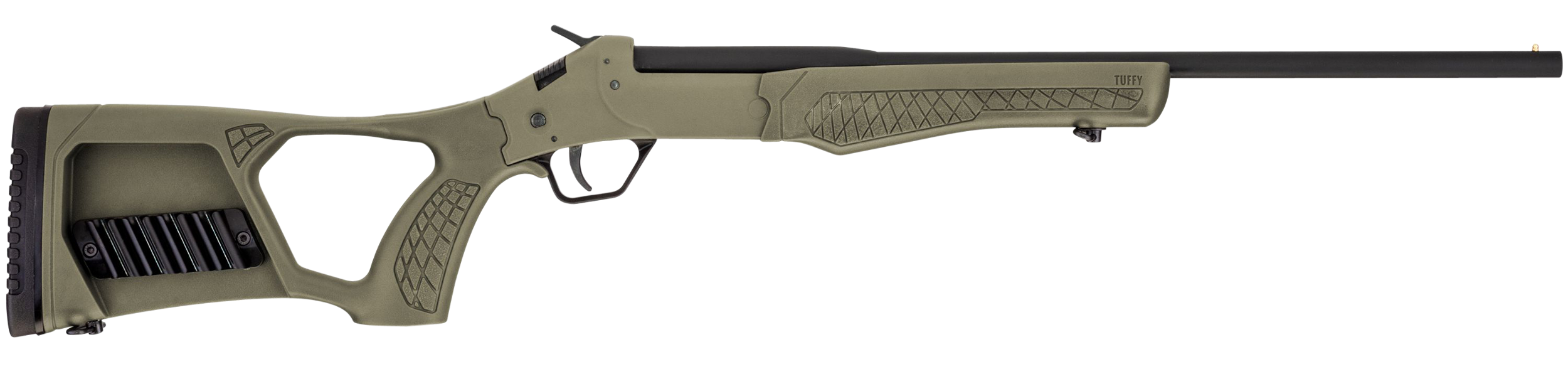 Rossi SSP1OD Tuffy Single Shot Youth 410 Gauge Break Open 3" 1rd 18.50" Matte Black Barrel, Matte Black Steel Receiver, OD Green Thumbhole Stock w/Shell Holder, Right Hand