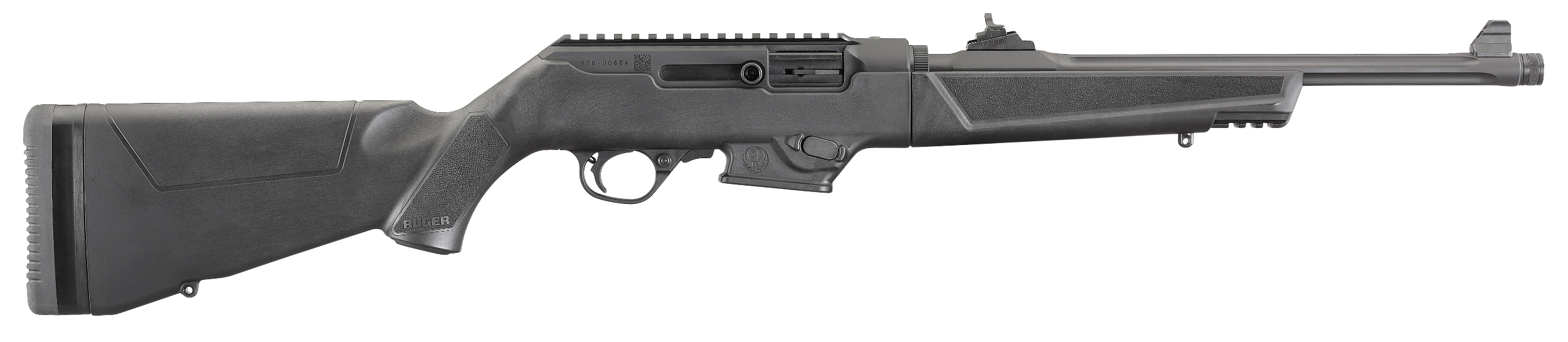 Ruger 19100 PC Carbine 9mm Luger 17+1 16.12" Threaded/Fluted Barrel, Type III Hard Coat Anodized Aluminum Alloy Receiver, Synthetic Stock, Optics Ready