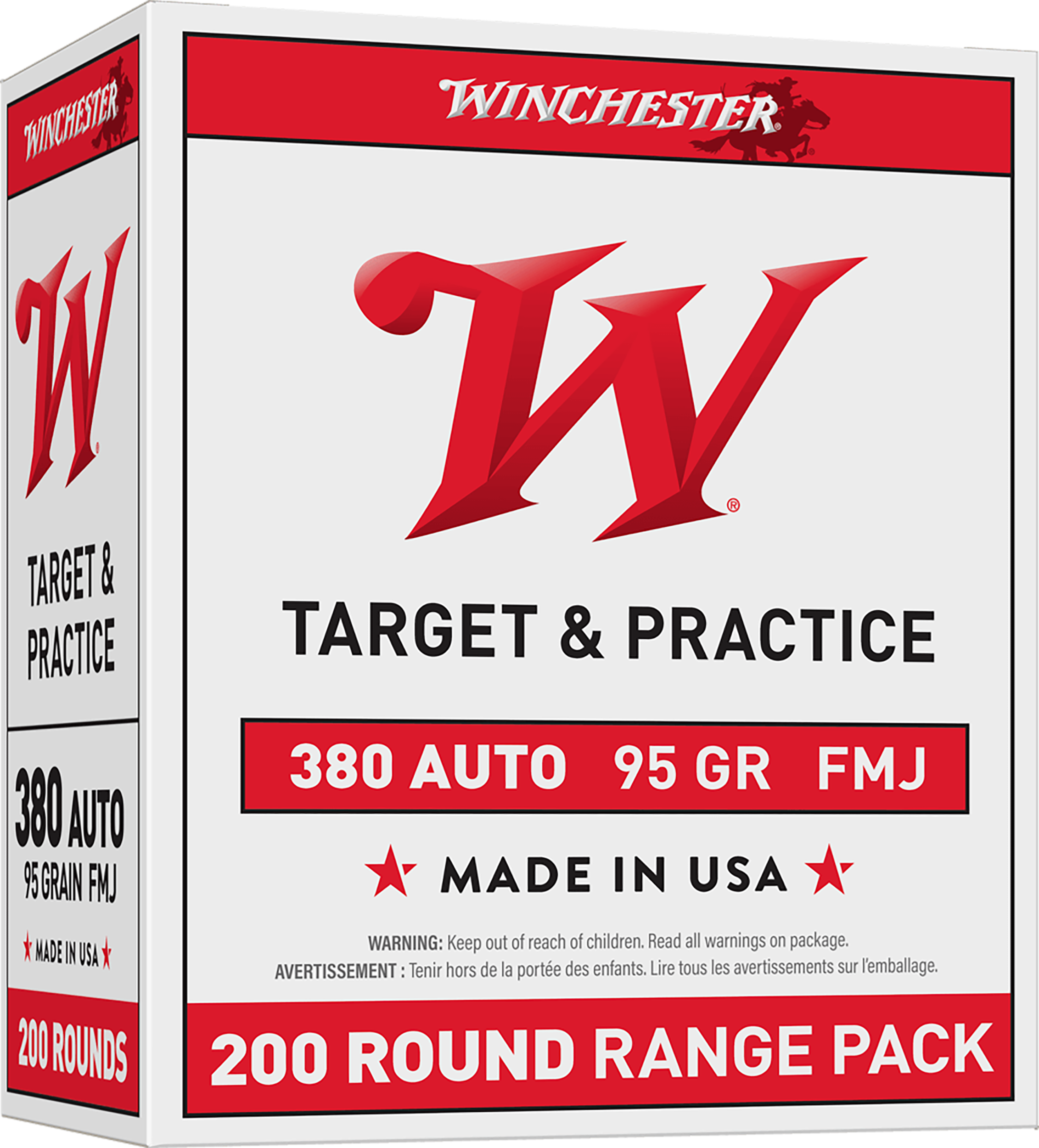 Winchester Ammo USA380W USA  380ACP 95gr Full Metal Jacket 200 Per Box/5 Case