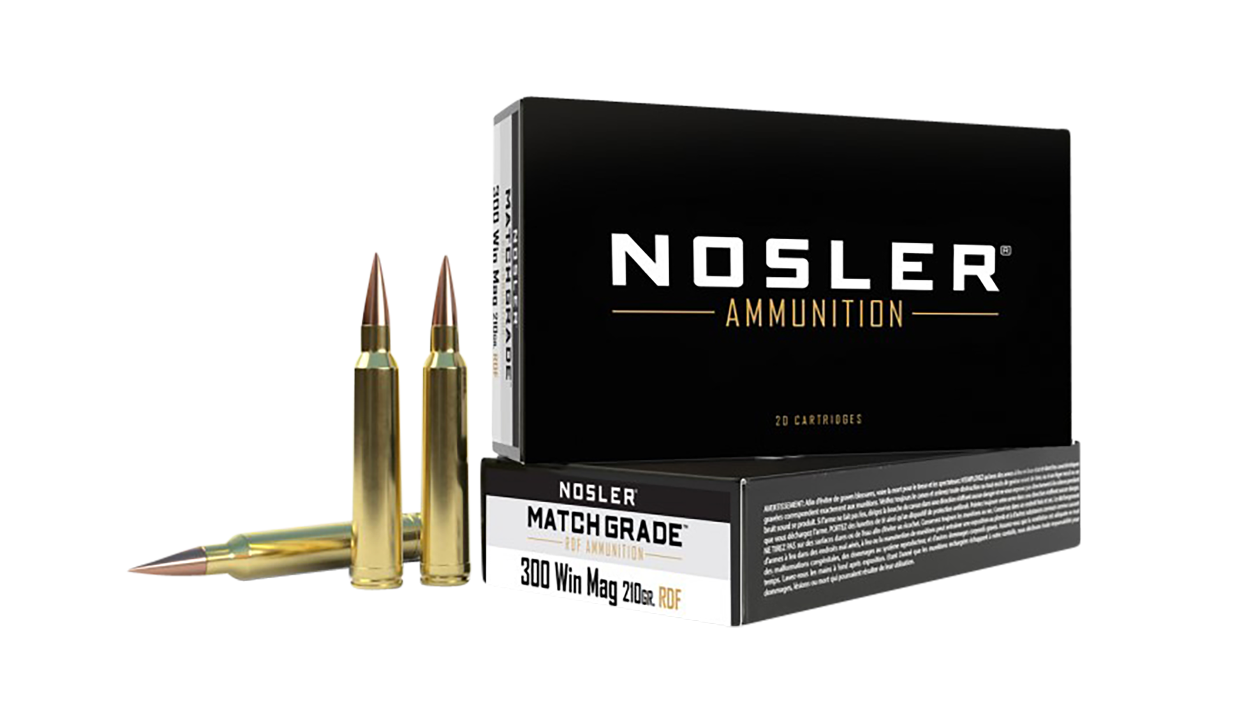 Nosler 60158 Match Grade RDF 300WinMag 210gr RDF Hollow Point Boat Tail 20 Per Box/10 Case