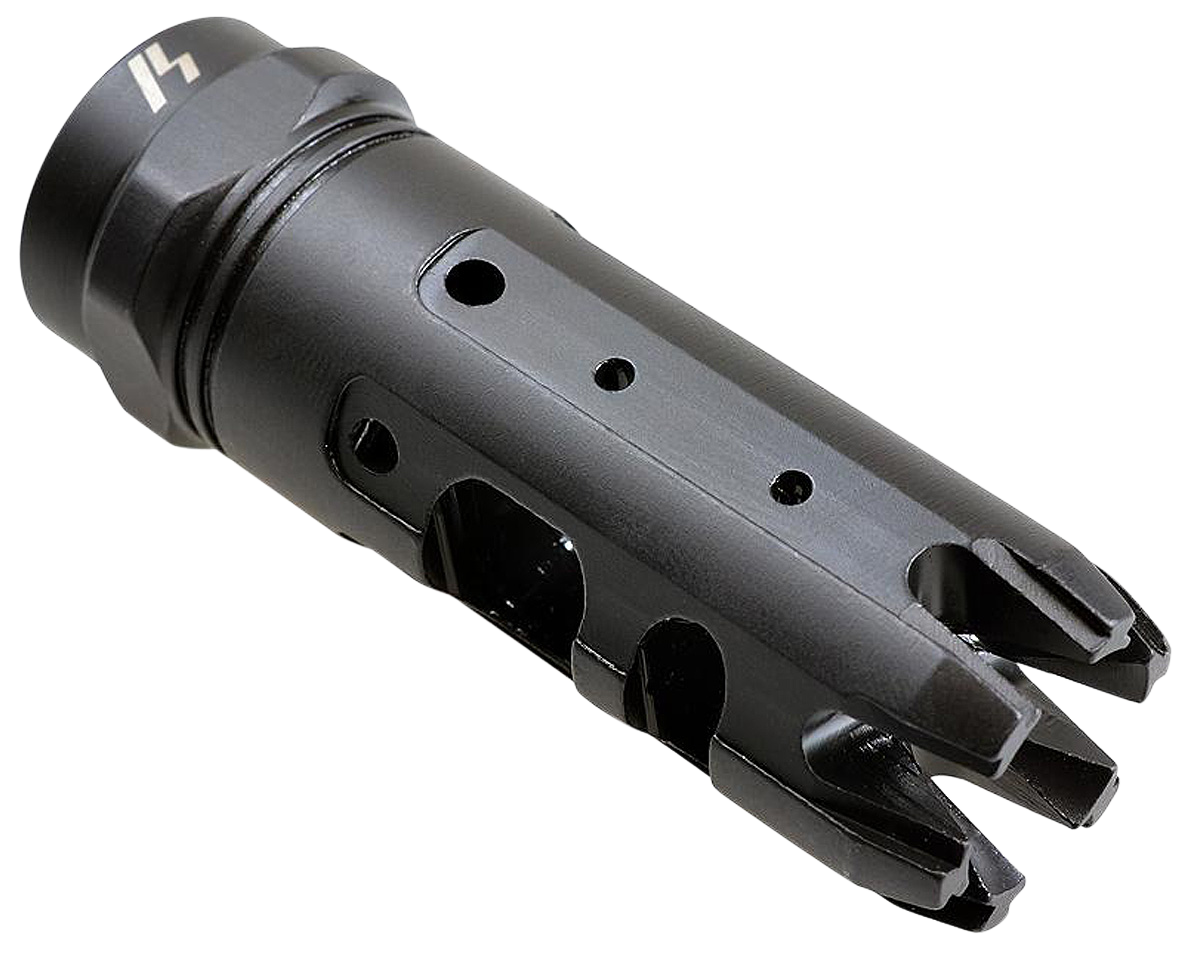 Strike Industries KINGCOMP22 King Comp Black Steel with 1/2"-28 tpi Threads, 2.62" OAL & 0.87" Diameter for 223 Rem, 5.56x45mm NATO AR-Platform