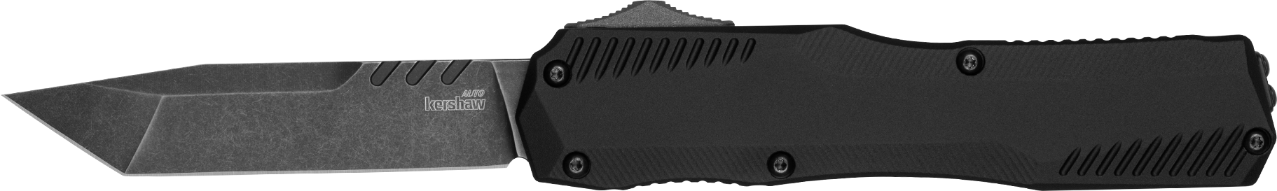 Kershaw 9000T Livewire  Automatic 3.30" OTF Tanto Plain Black DLC CPM MagnaCut Steel Blade, Black Anodized Aluminum Handle, Includes Pocket Clip