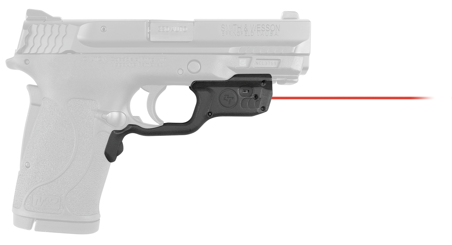 Crimson Trace 0198701 Laserguard Fits S&W M&P 22/380EZ Shield/9EZ Shield, Red Laser Black Polymer