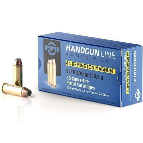 PPU 44 REM MAGNUM SJFP 300GR 50RD BOX 10 BOXES PER CASE