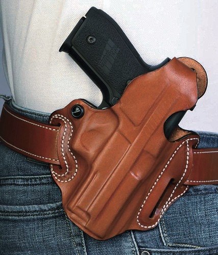 DESANTIS THUMB BREAK SCABBARD RH OWB LEATHER M&P SHLD 9 TAN<