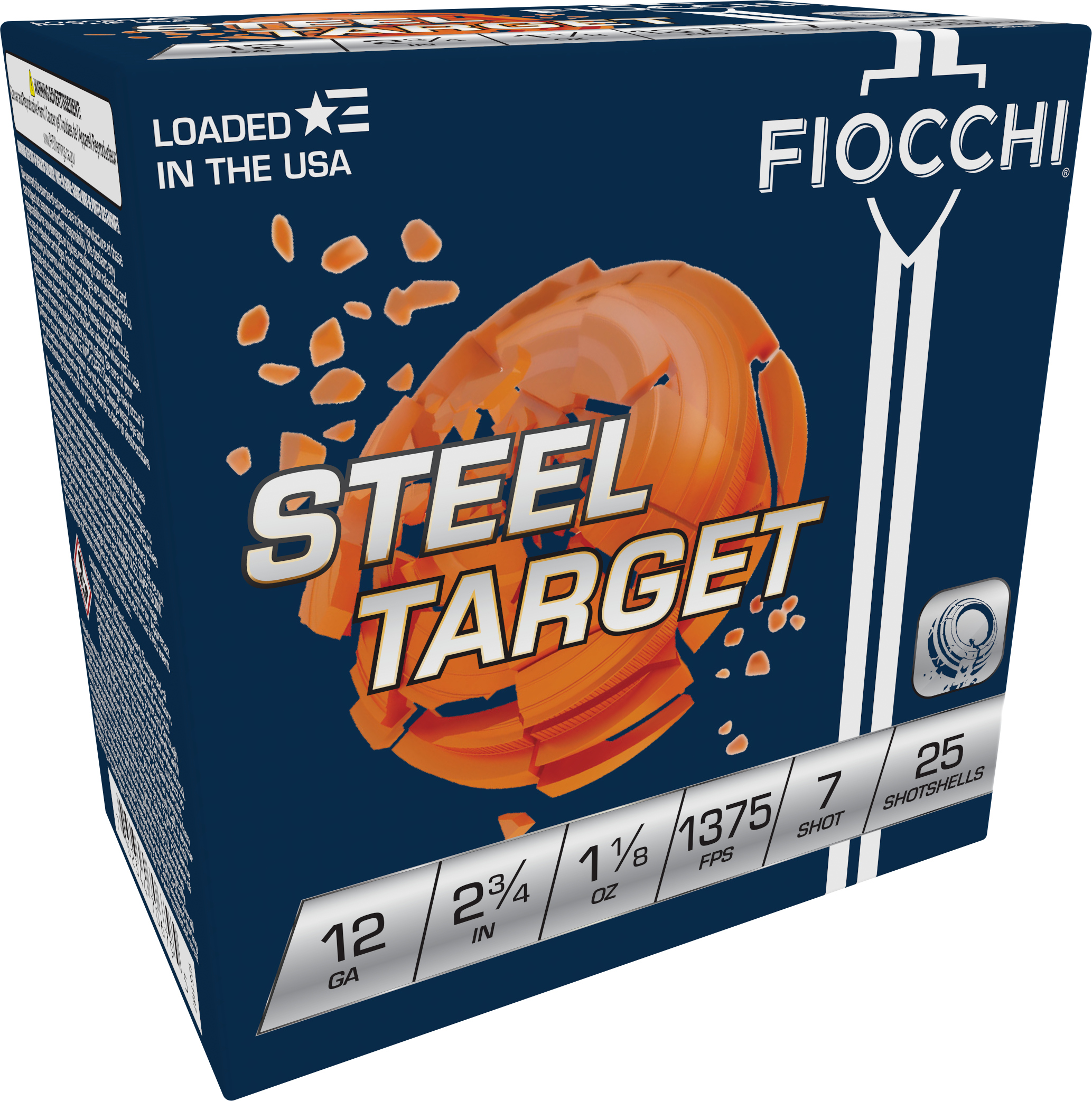Fiocchi 12S1187 Steel Target  12Gauge 2.75" 1 1/8oz 7Shot 25 Per Box/10 Case