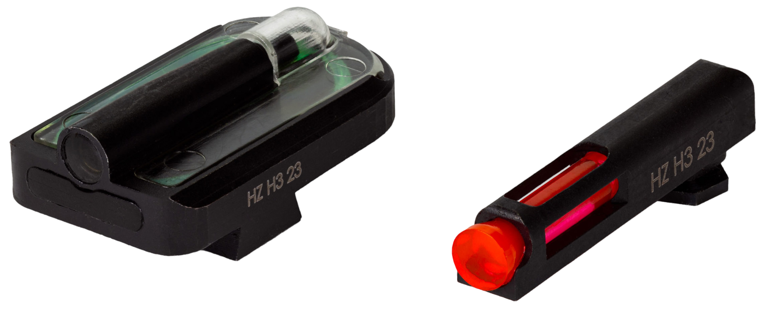 HiViz GLFD21 FastDot  H3 Sight Set for Glock Red Fiber Optic Front Sight-Green Tritium Rear Sight