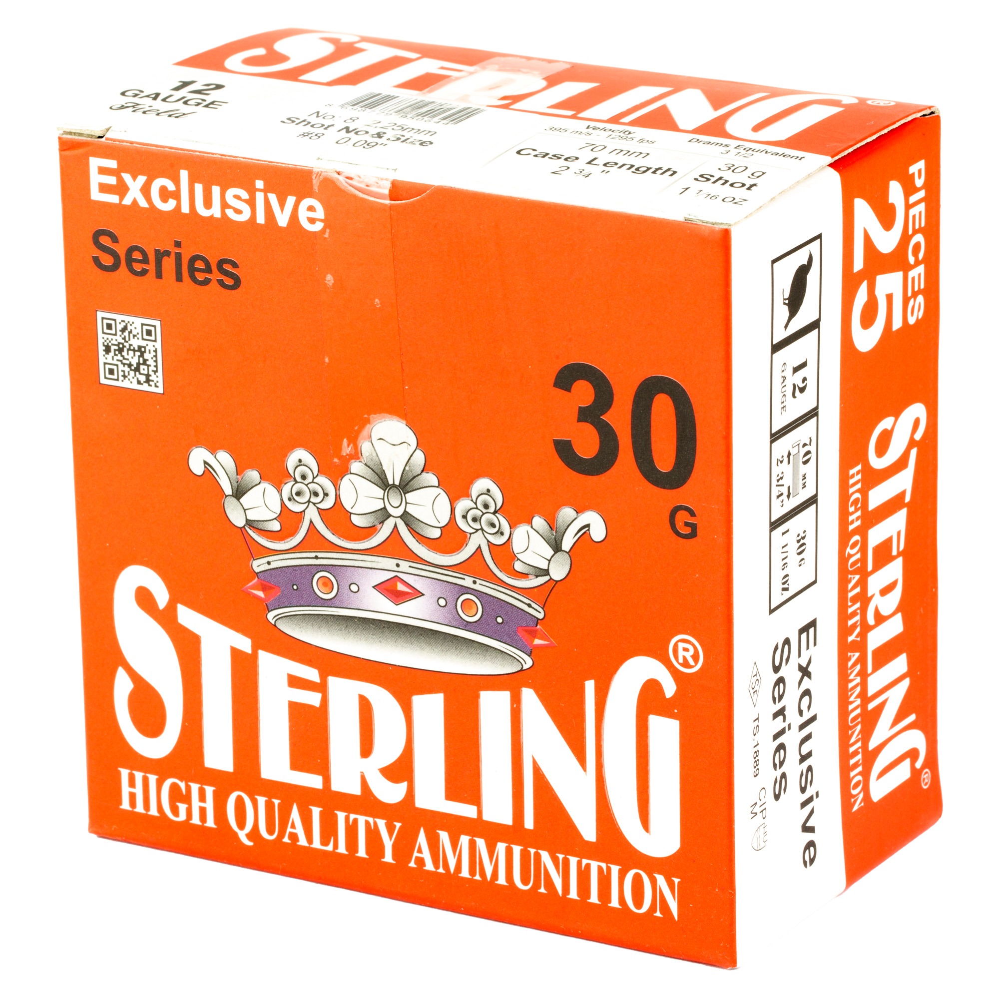 STERLING EXCLSV 12GA 2.75" #8 25/250
