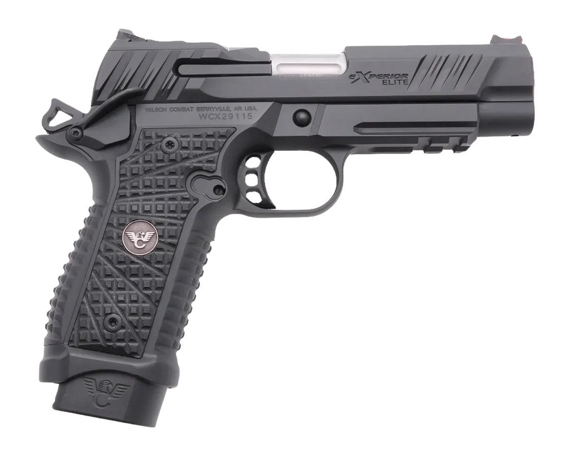 Wilson Combat XPDCOPR9 eXperior Commander Frame 9mm Luger 15+1 4.25" Stainless Match Grade Barrel, Black Armor-Tuff Carbon Steel Serrated Slide & Frame w/Accessory Rail & Beavertail, Black G10 TRAK Gr