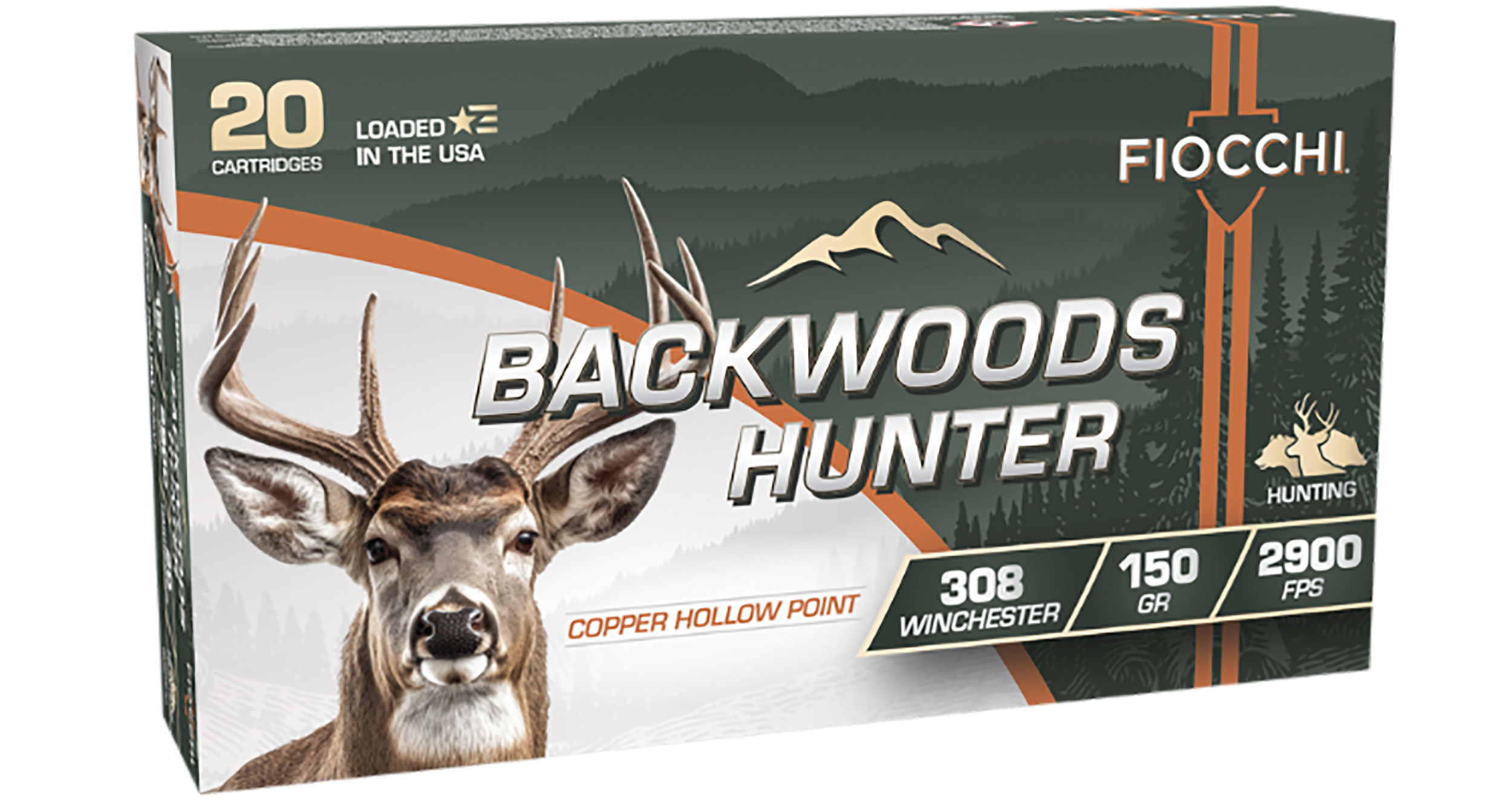 Fiocchi 308BHC Backwoods Hunter  308Win 150gr Copper Hollow Point 20 Per Box/10 Case