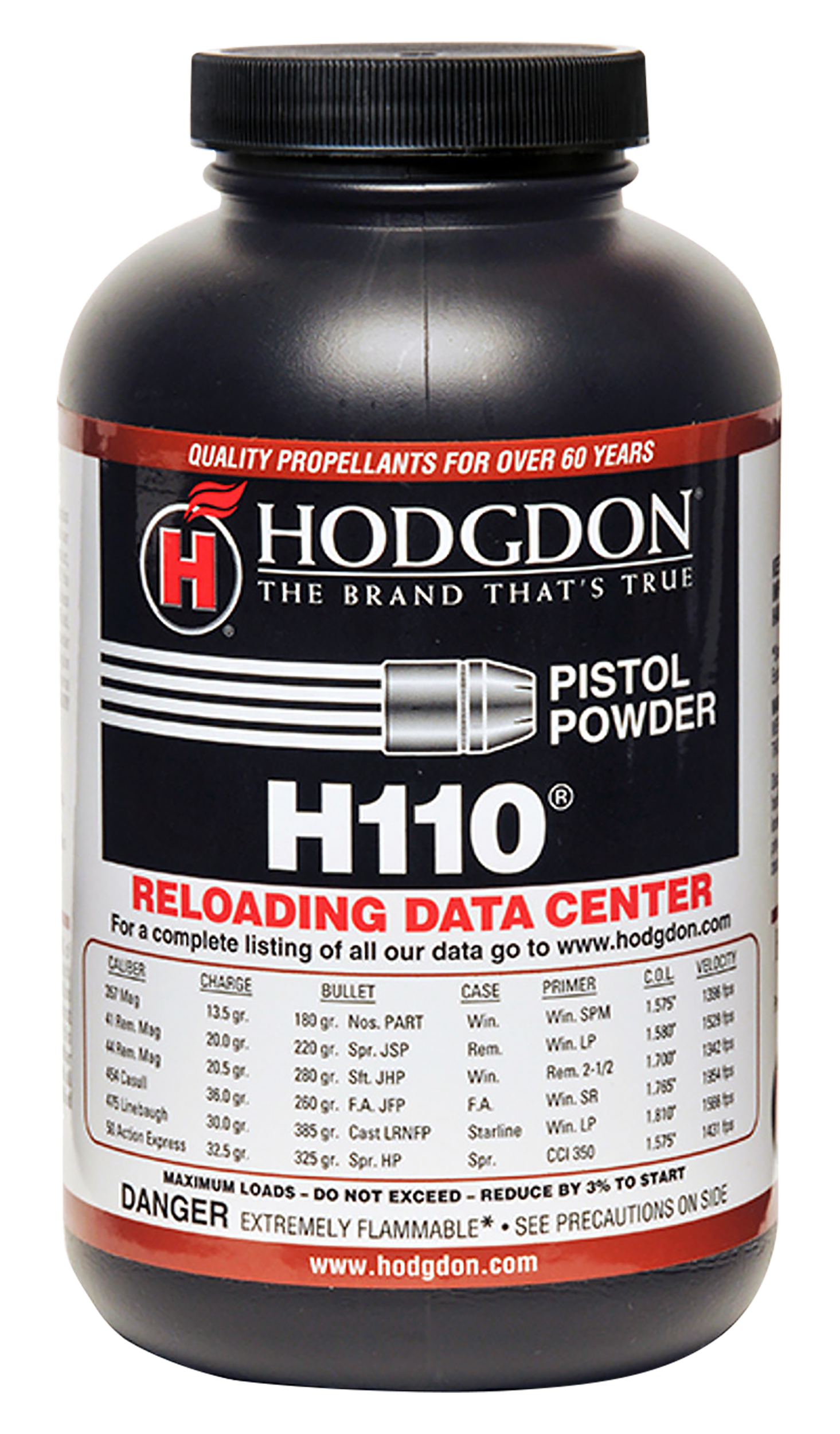 Hodgdon 1101 Spherical H110 Smokeless Pistol/Shotgun Multi-Caliber 1 lb