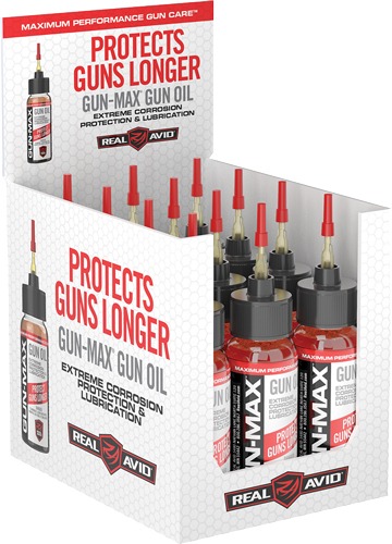 REAL AVID GUN MAX GUN OIL 1 OZ. BOTTLE 12PC. DISPLAY