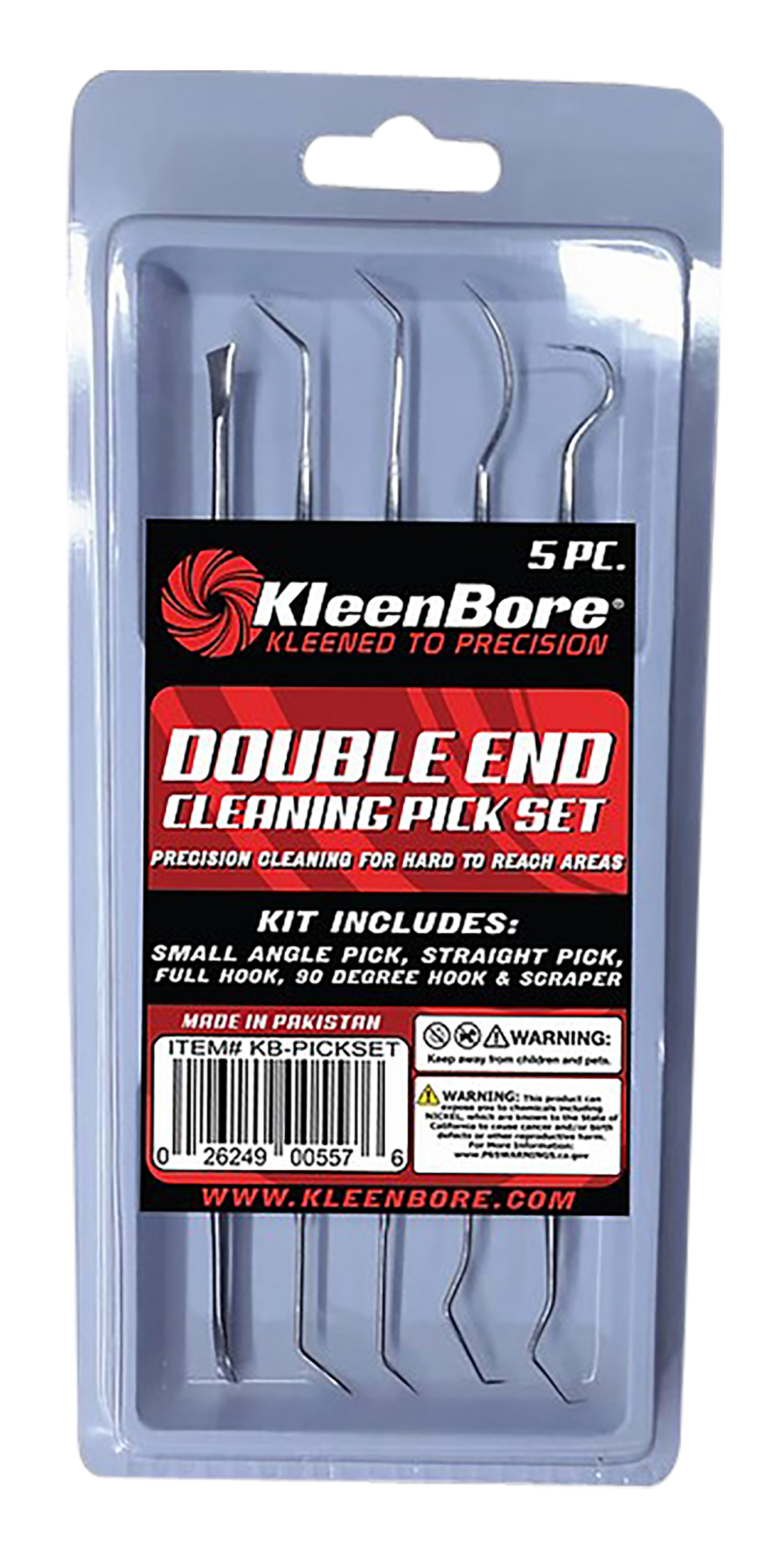 KleenBore KB-PICKSET Stainless Steel Double Ended Gun Pick Set