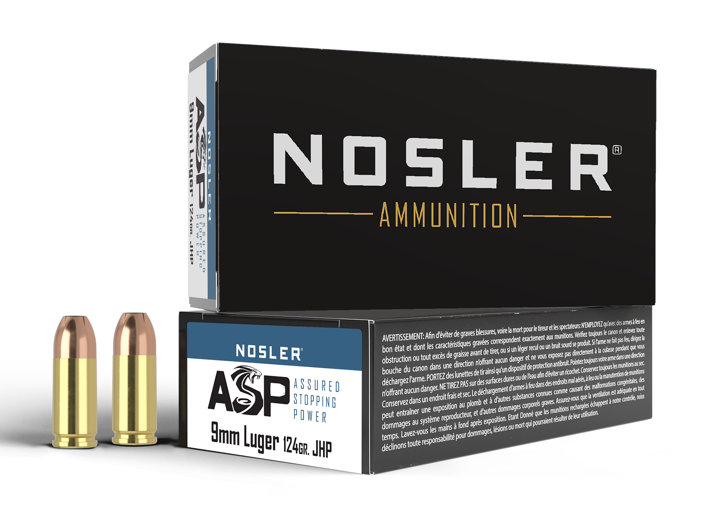 Nosler 51054 Assured Stopping Power Handgun 9mmLuger 124gr Jacketed Hollow Point 50 Per Box/10 Case