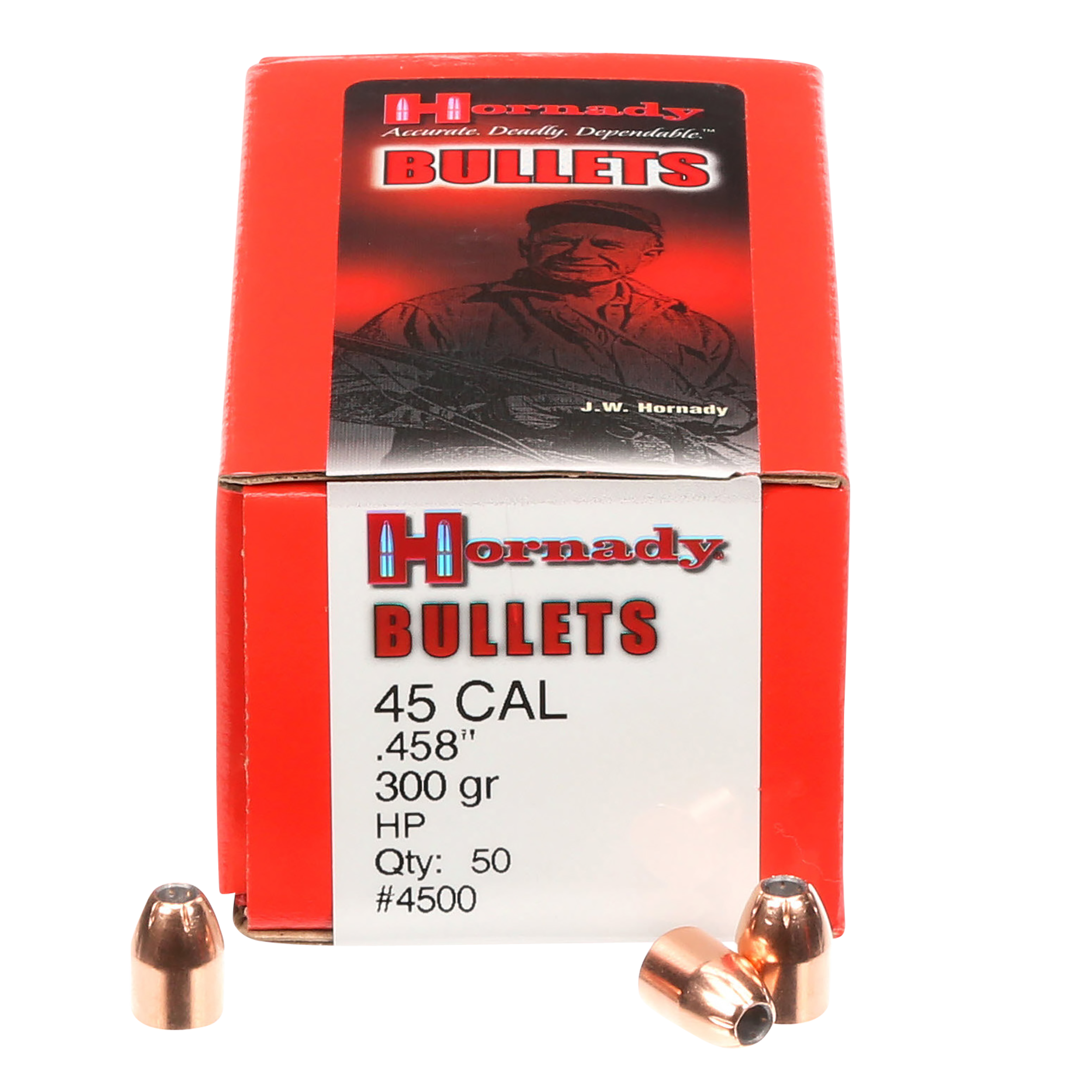 Hornady 4500 InterLock  45 Cal .458 300 gr Hollow Point 50 Per Box/ 15 Case