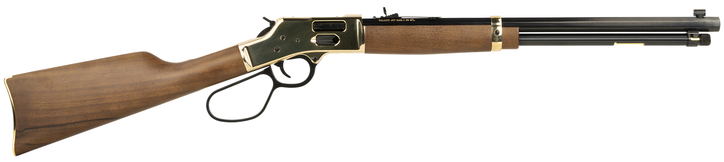 Henry H006GMLL Side Gate  357 Mag/38 Special 10+1 20" Blued Octagon Barrel, Polished Brass Rec, American Walnut Stock, Adj. Sight, Large Loop Lever