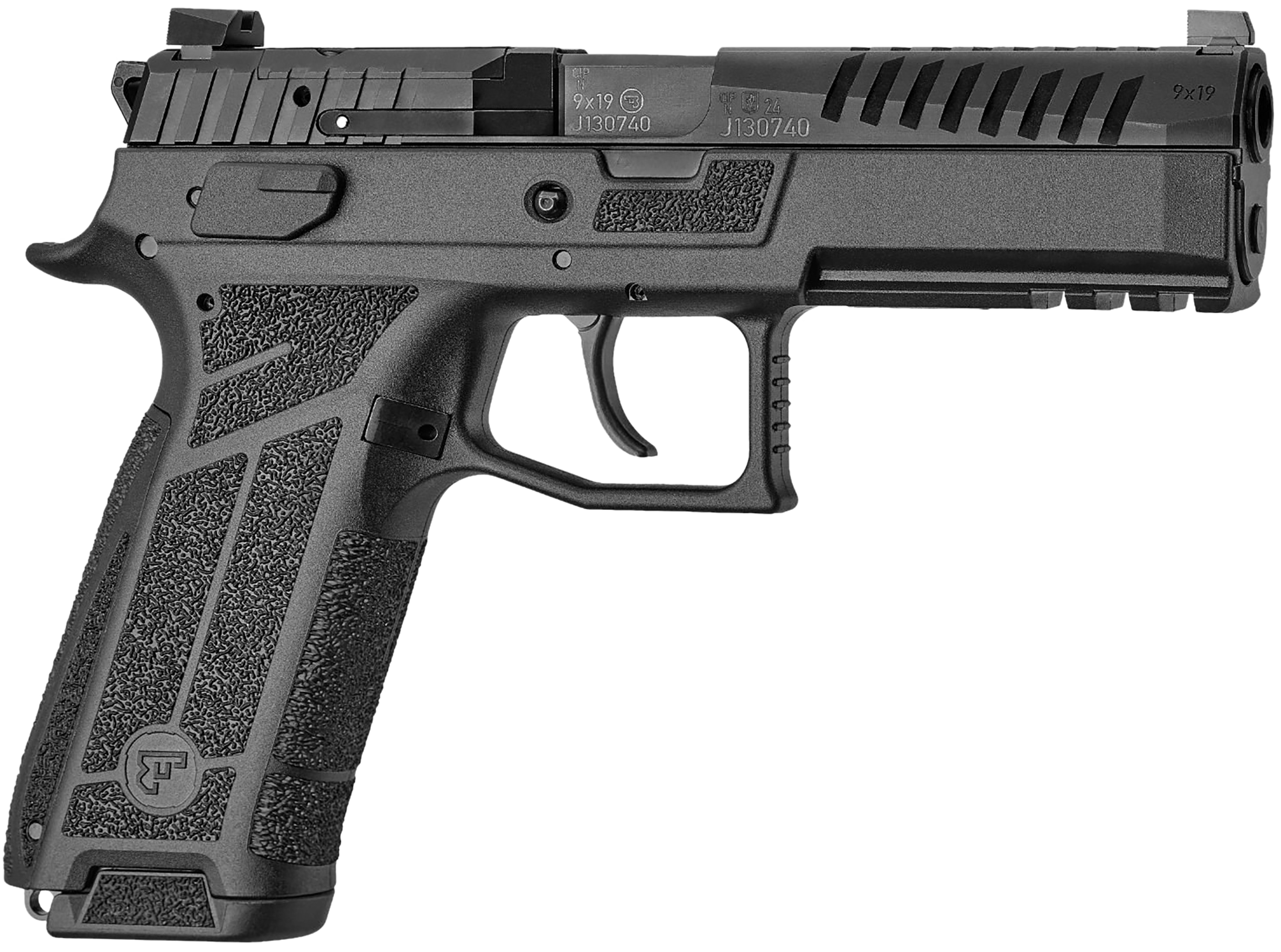 CZ-USA 01670 P-09 F Nocturne Full Size Frame 9mm Luger 10+1 4.53" Black Steel Barrel, Black Optic Cut/Serrated Steel Slide, Black Polymer Frame w/Picatinny Rail, Textured Grip