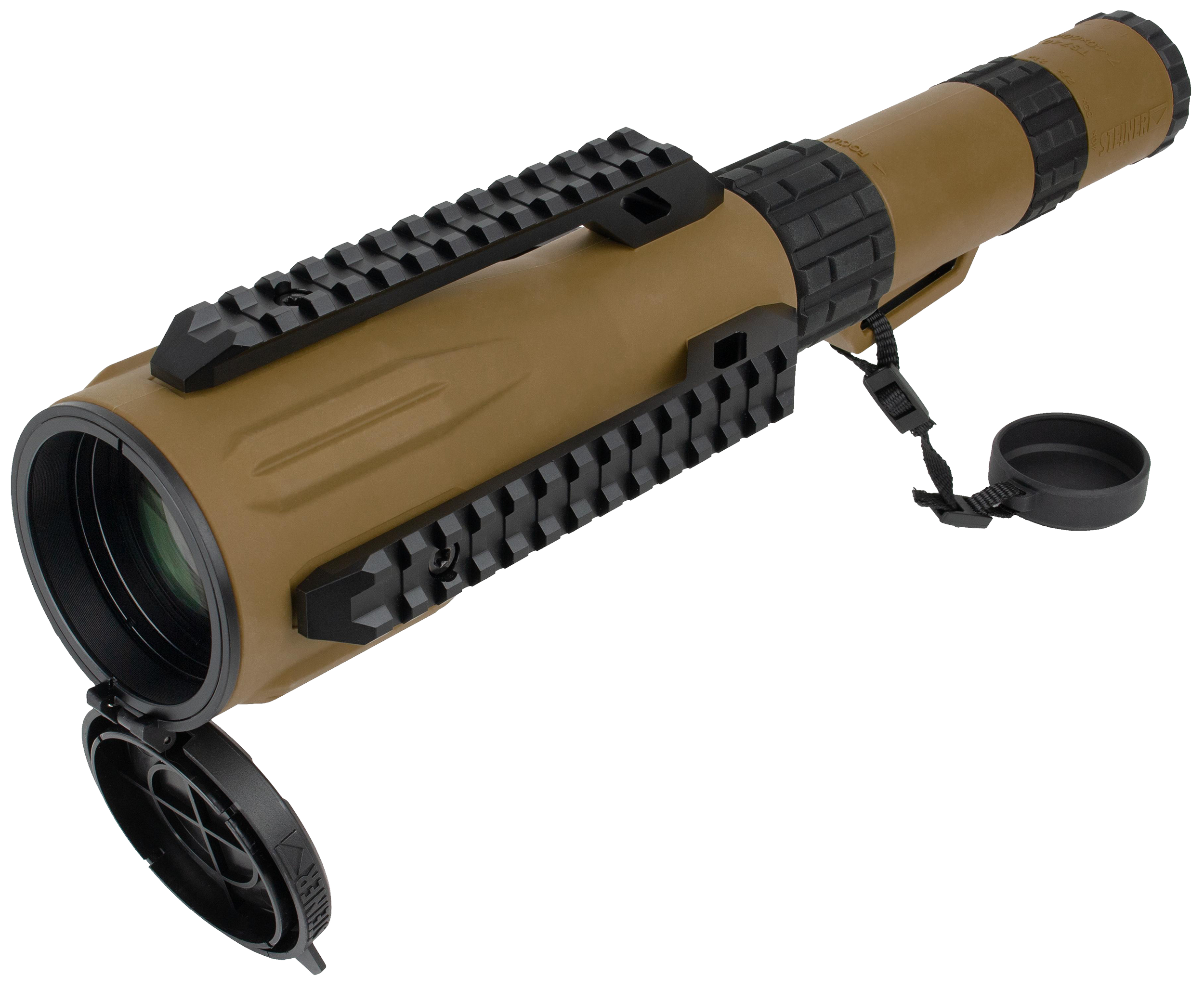 Steiner 2918 TS740 Straight Body 7-40x60mm 1/2 Mil Dot Reticle, Coyote Brown
