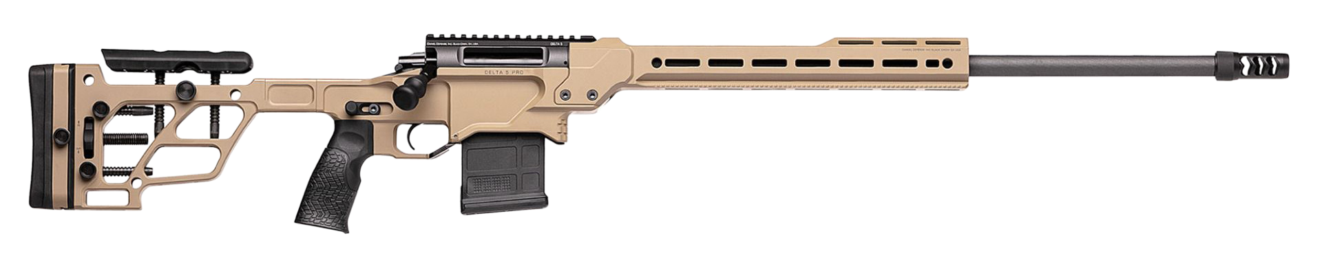 Daniel Defense  Delta 5 Pro 6.5 Creedmoor 24" Heavy Palma Barrel 5+1 Black Anodized Rec Coyote Adjustable with Adjustable Cheek Piece & LOP Stock Black Polymer Grip Right Hand