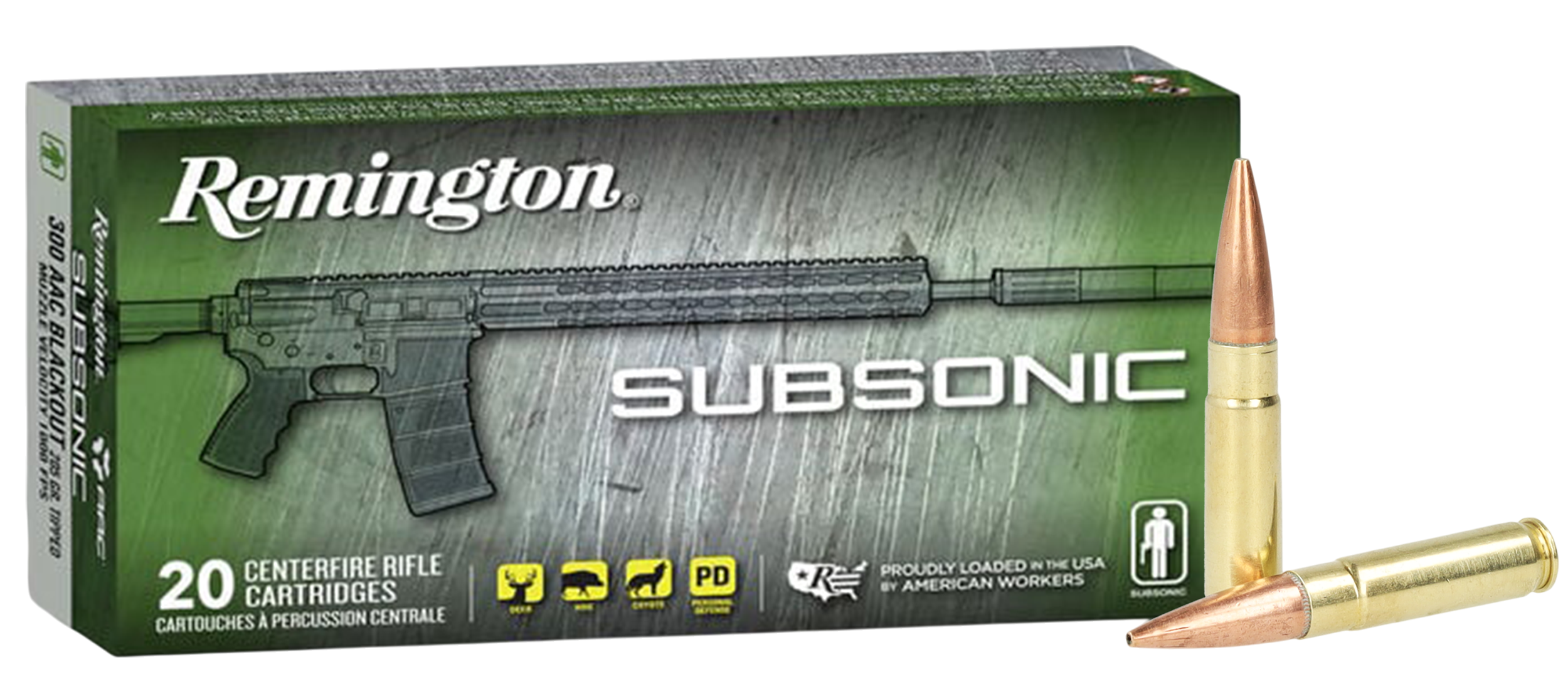 Remington Ammunition 28430   300Blackout 220gr Open Tip Flat Base 20 Per Box/10 Case