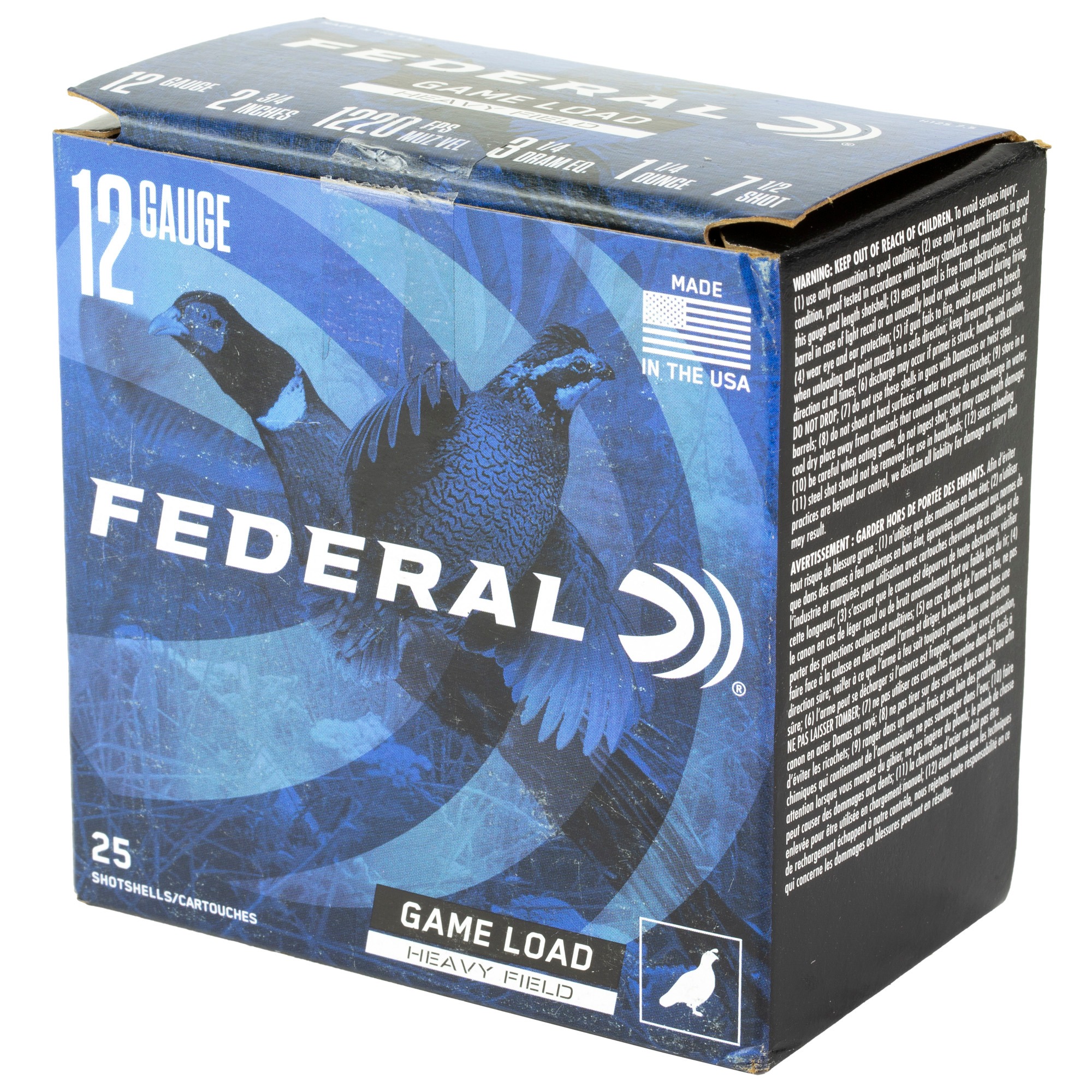FED GAME LOAD 12GA 2.75" #7.5 25/250