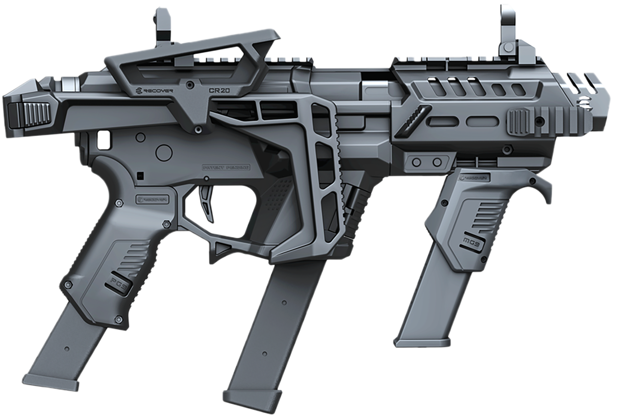 Recover Tactical PIXPMGFST01 P-IX+MG  PG9 SR20 Metal Front Guard Folding Stock Black