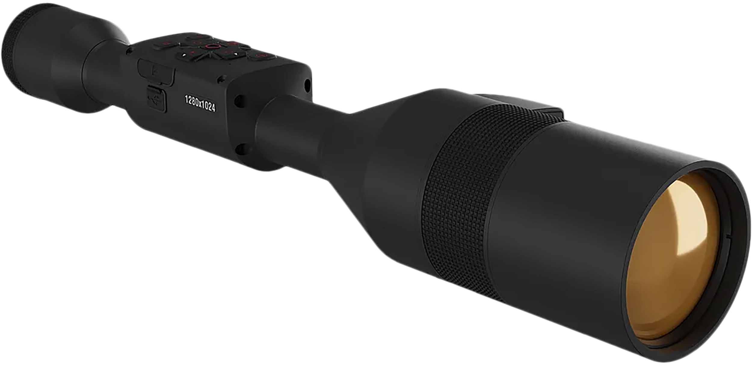 ATN TIWST51210LRF Thor 5 XD LRF Thermal Rifle Scope, Black Anodized 4-40x, Smart Mil Dot Reticle w/Zoom, 1280x1024, 60 fps Resolution, Features Laser Rangefinder