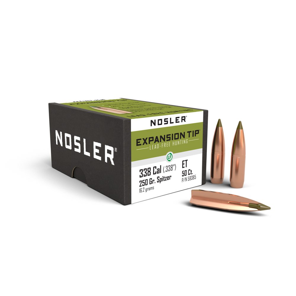 Nosler Expansion Tip Lead Free Rifle Bullets .338 cal .338" 250gr 50/rd