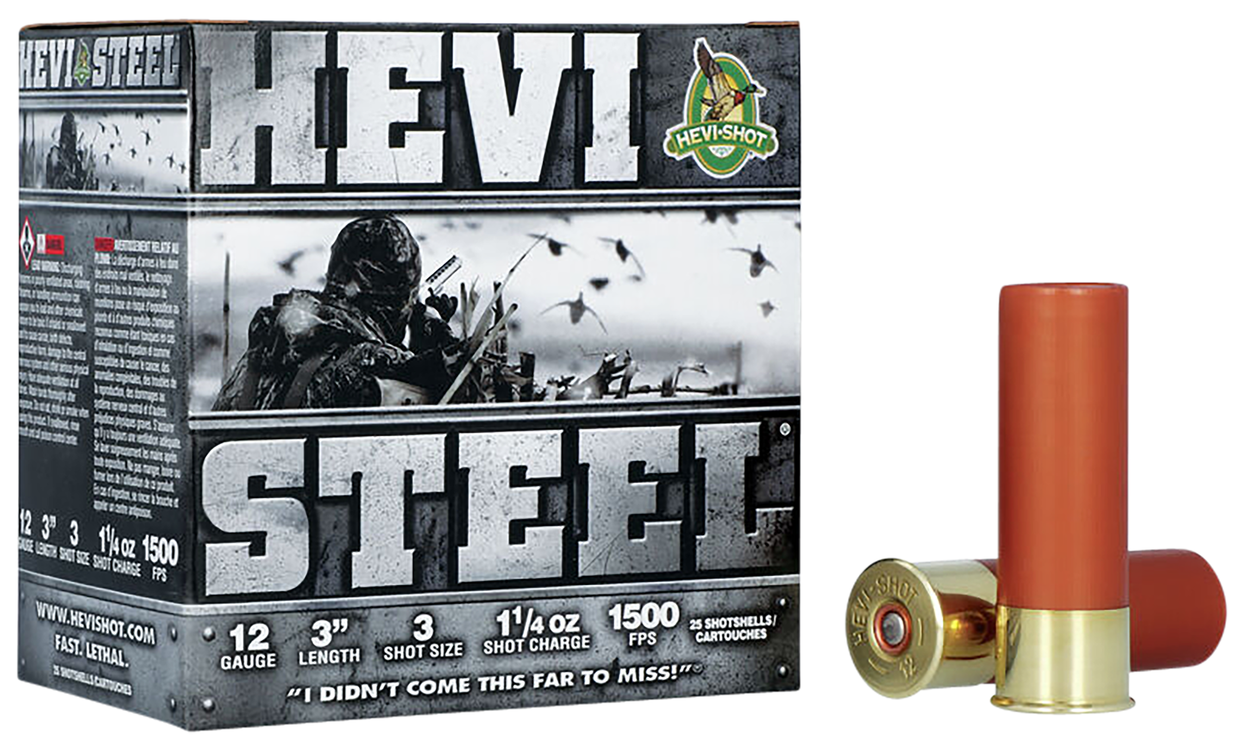 HEVI-Shot HS60003 HEVI-Steel  12Gauge 3" 1 1/4oz 3Shot 25 Per Box/10 Case