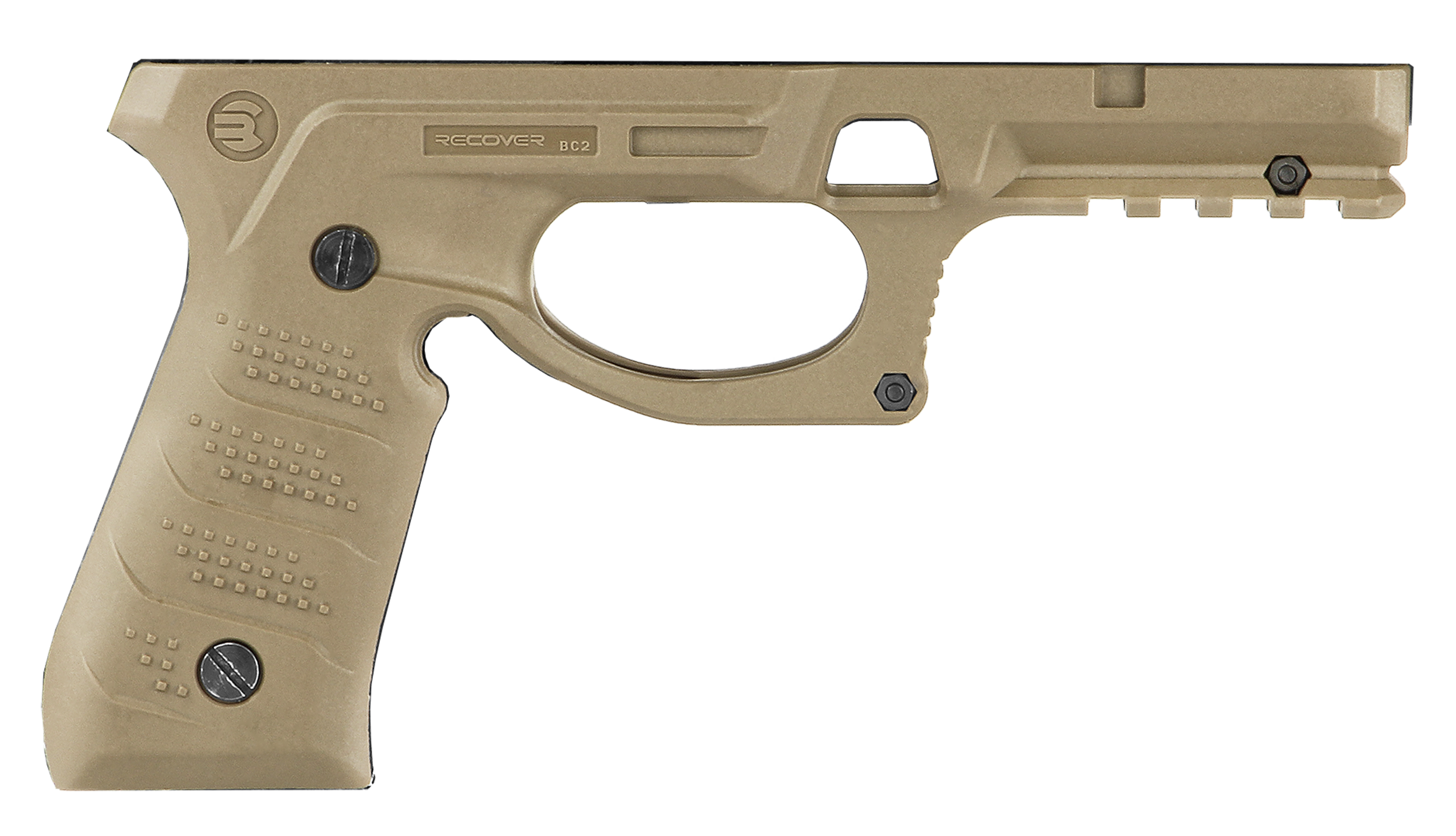 Recover Tactical BC2-02 Grip & Rail System  Tan Polymer Picatinny for Most Beretta 92 & M9 Models