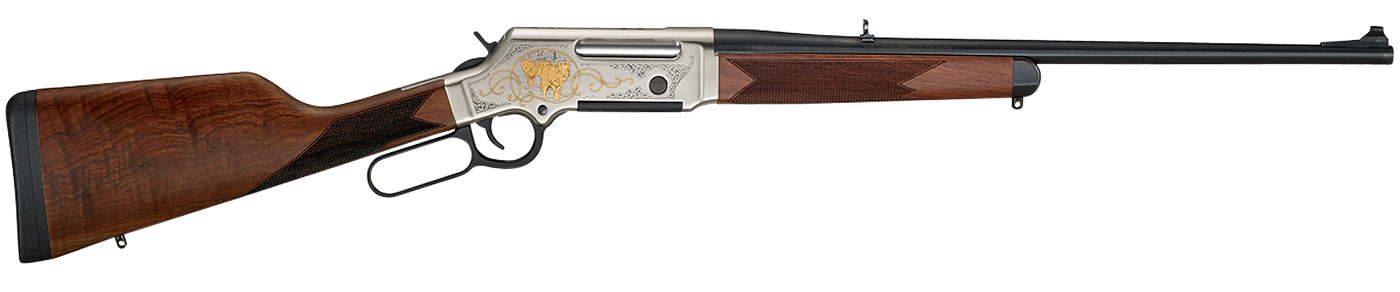Henry H014WL223 Long Ranger Wildlife Full Size 223 Rem/5.56x45mm NATO 5+1 20" Blued Steel Barrel, Engraved Nickel-Plated w/24K Gold Inlay Steel Receiver, American Walnut Stock Right Hand