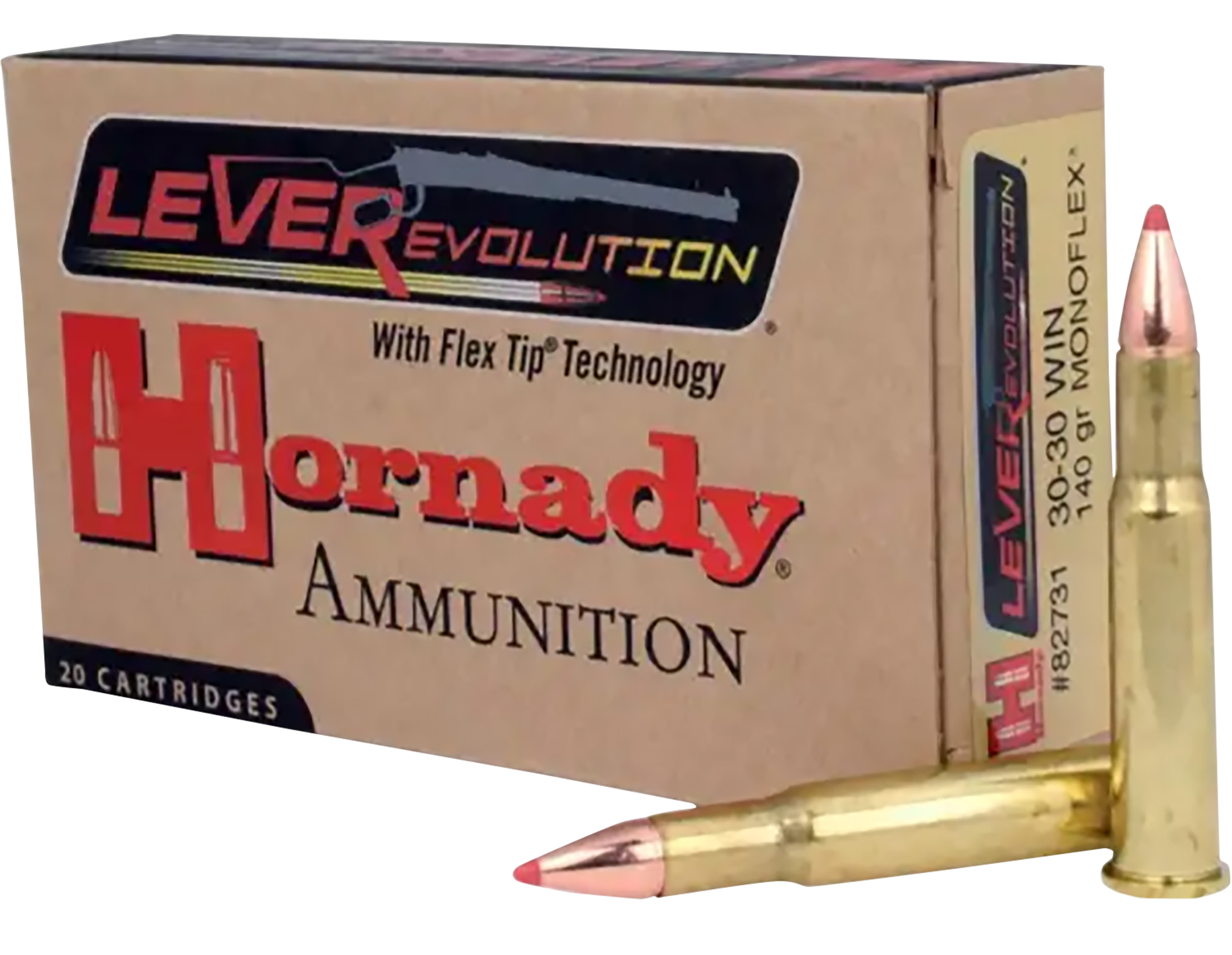 Hornady 82731 LEVERevolution  30-30Win 140gr MonoFlex 20 Per Box/10 Case