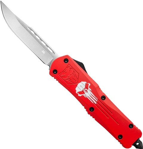 COBRATEC LARGE FS3 OTF RED PUNISHER 3.5" D2 STEEL DROP!