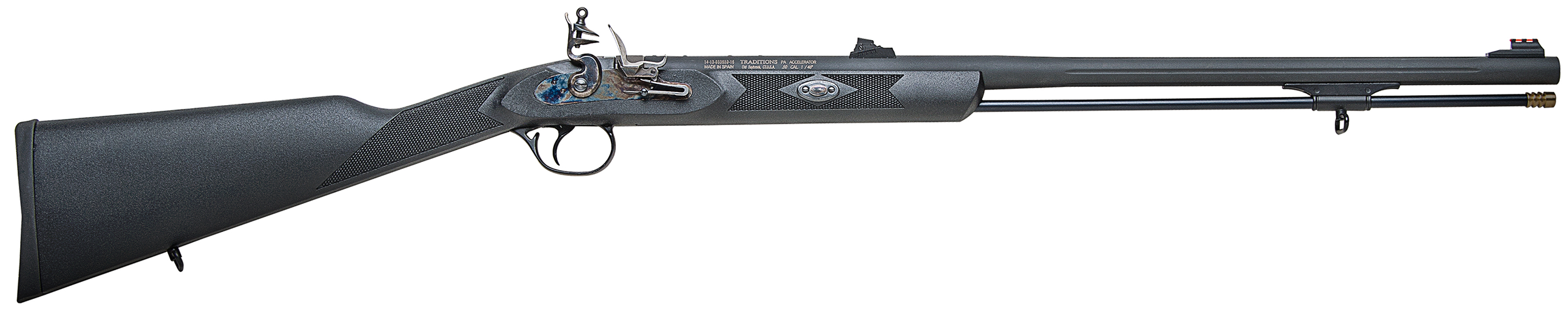 Traditions R382050 PA Pellet Ultralight 50 Cal Flintlock 26" Blued Black
