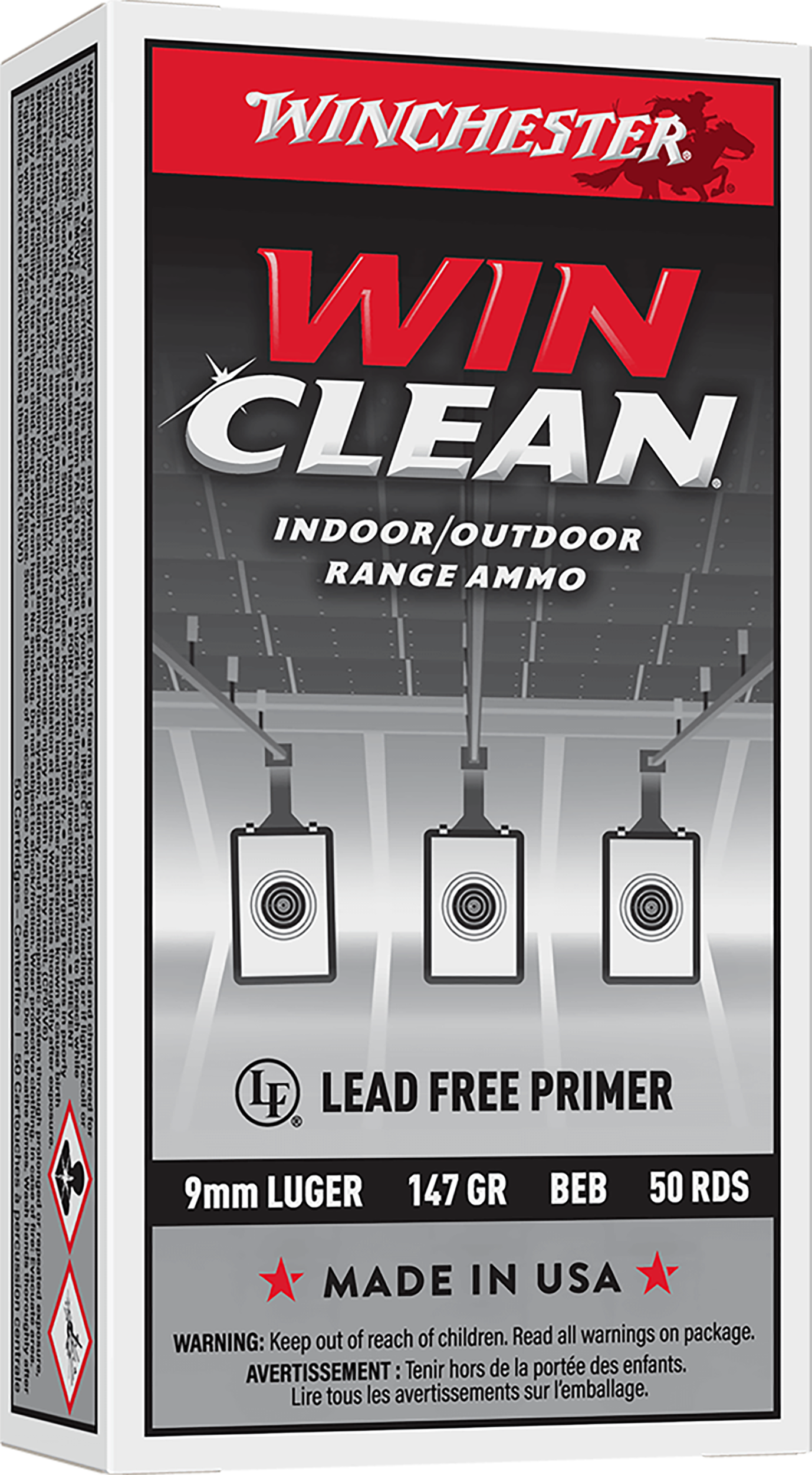 Winchester Ammo WC93 Super X  9mmLuger 147gr Winclean Brass Enclosed Base 50 Per Box/10 Case