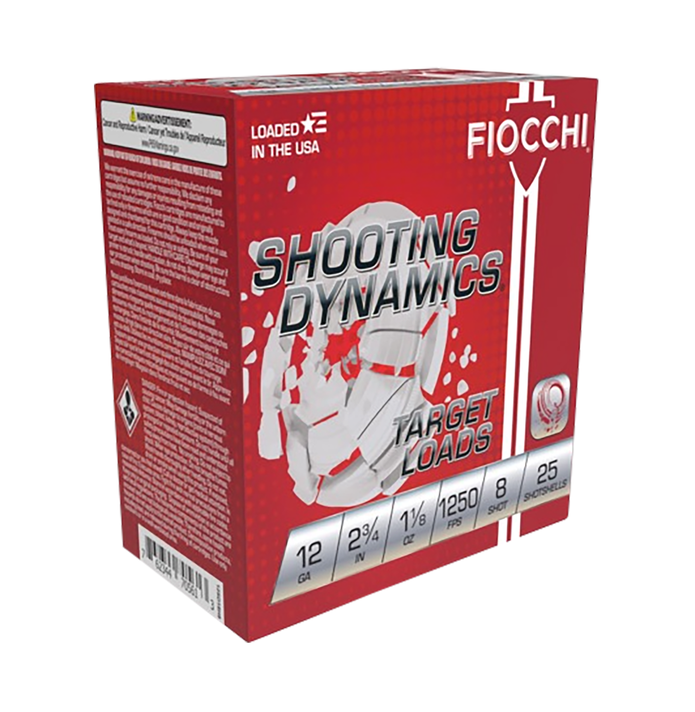 Fiocchi 12SD18X8 Shooting Dynamics 12Gauge 2.75" 1 1/8oz 8Shot 25 Per Box/10 Case