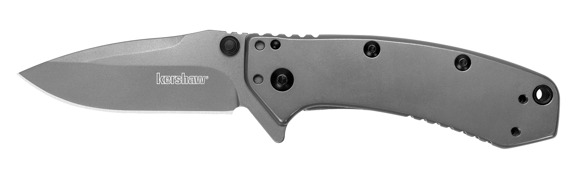 Kershaw 1555TI Cryo 2.75" Folding Drop Point Plain Gray TiN 8Cr13MoV SS Blade Gray PVD Stainless Steel Handle Includes Pocket Clip