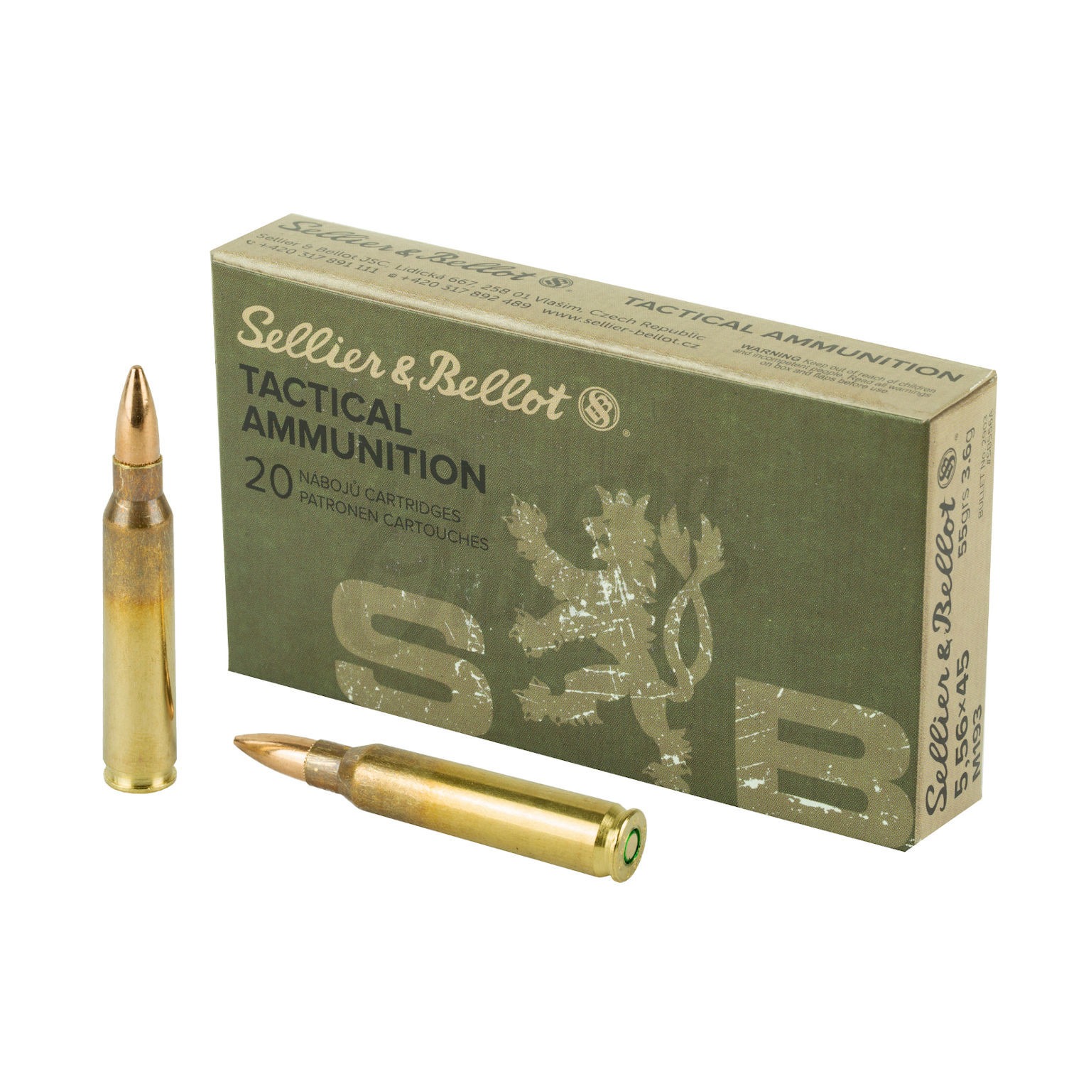 SELLIER & BELLOT 5.56X45 M193 55GR FMJ 20RD BOX 50 BOXES PER CASE