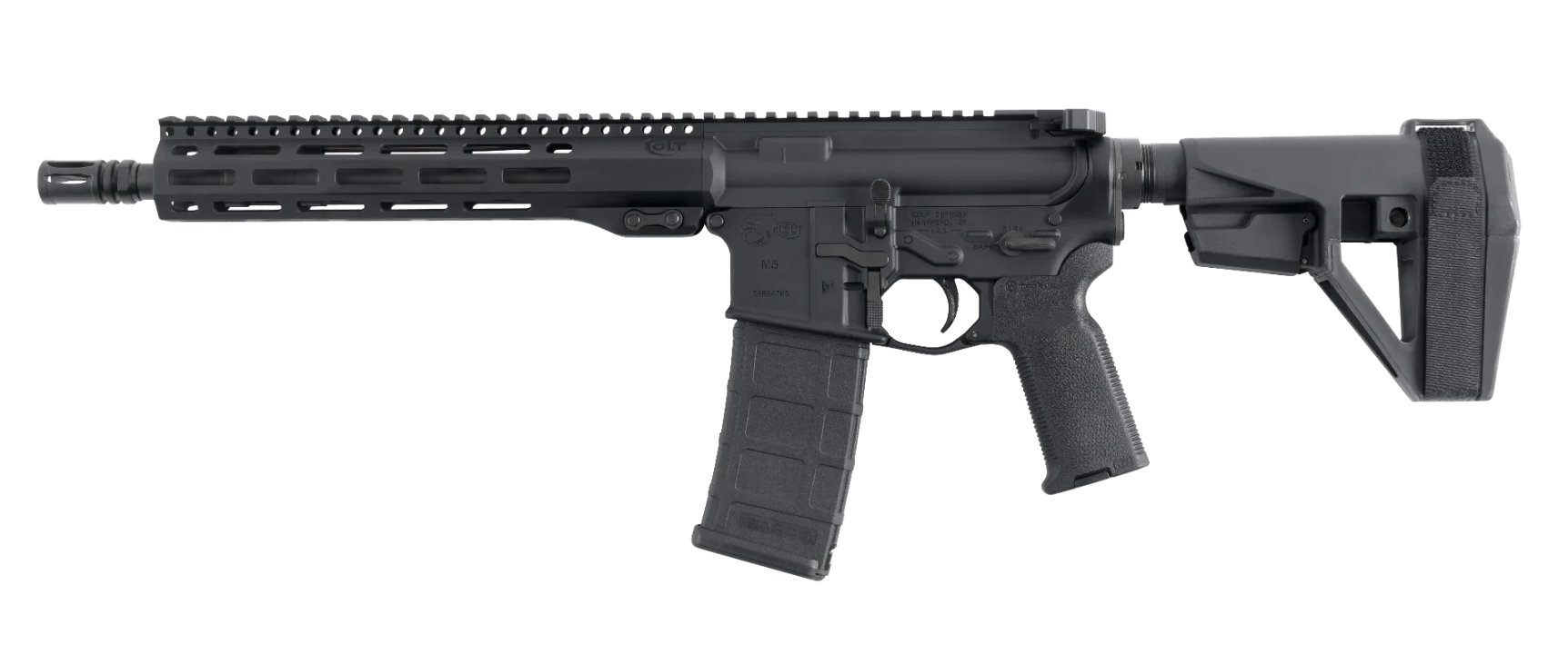 Colt Mfg M5P556-11H M5 Carbine 5.56 NATO 30+1 11.50" Black Phosphate Barrel, Black Hardcoat Anodize Aluminum Receiver w/Picatinny Rail, M-LOK Handguard, Black Synthetic Stock, Ambidextrous