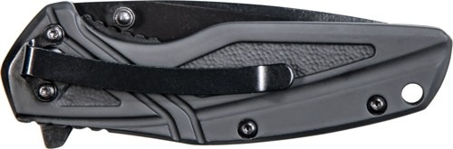 S&W KNIFE BLACK RUBBER 3" BLK OXIDE BLADE W/POCKET CLIP