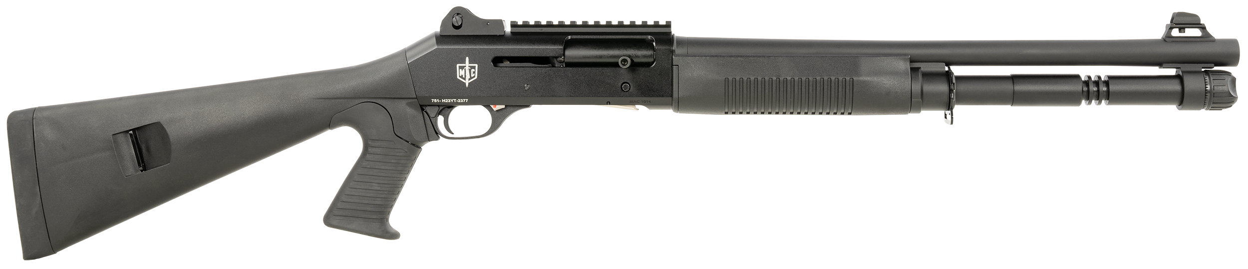 MAC 21000120 1014  12 Gauge 3" 5+1 18.50", Black, Synthetic Furniture, Fixed Pistol Grip Stock, Ghost Ring Sight, Optics Mount, 3 Chokes